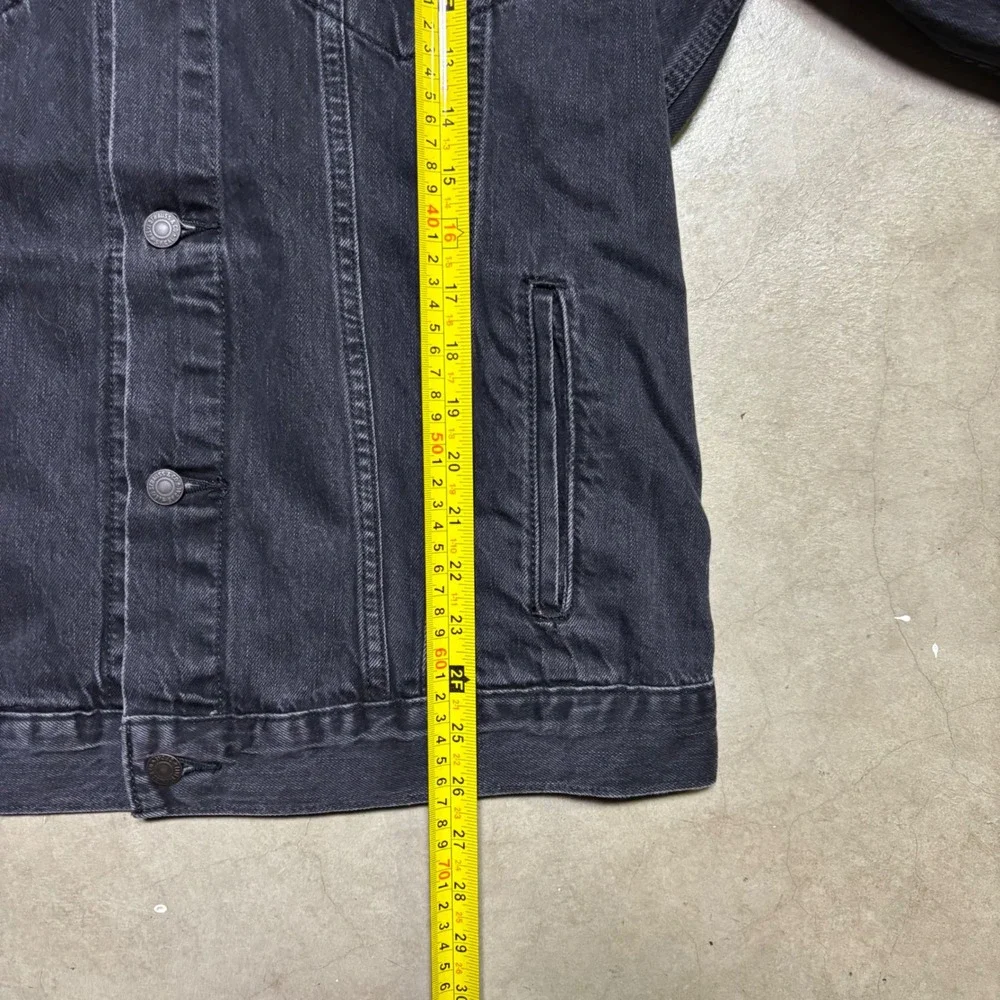 Levis Premium Trucker Type 3 Big E Jacket Mens Large Black Denim Button Up Black - Picture 5 of 6
